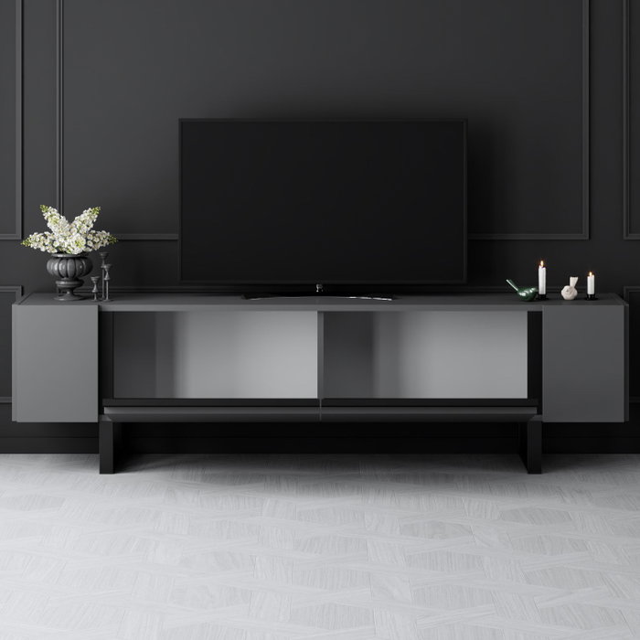 Hanah Home Yildiz Soporte para Televisión Antracita y Negro Hanah Home Yildiz Soporte para Televisión Antracita y Negro